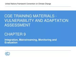 CGE Training materials - VULNERABILITY AND ADAPTATION Assessment CHAPTER 9