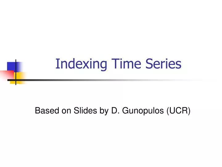 indexing time series