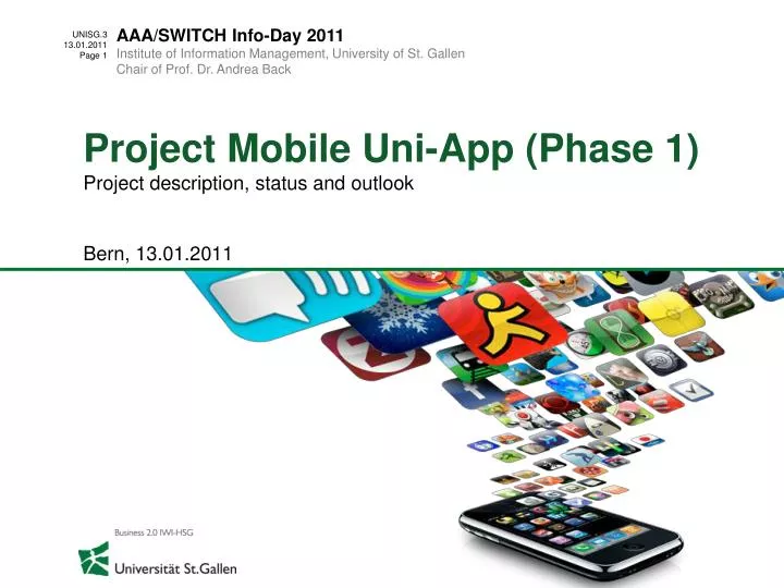 project mobile uni app phase 1 project description status and outlook bern 13 01 2011