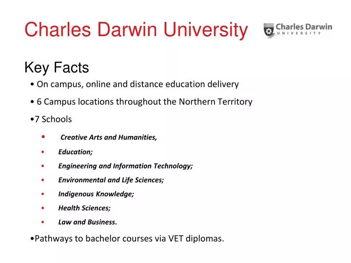 charles darwin university key facts
