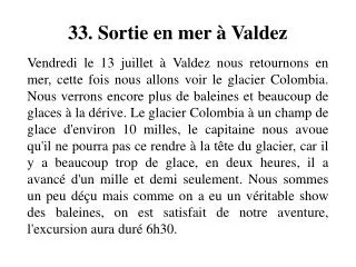 33 sortie en mer valdez
