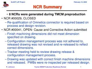 NCR Summary
