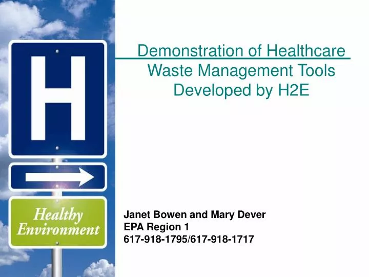 demonstration of healthcare waste management tools developed by h2e
