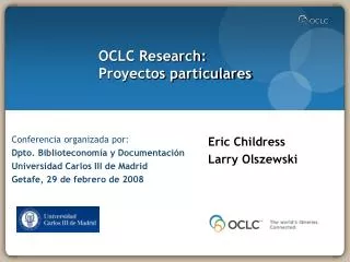 OCLC Research: Proyectos particulares