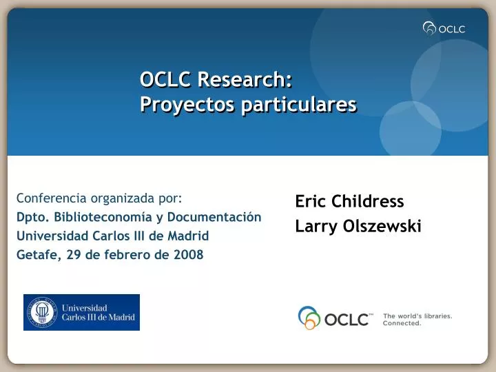 oclc research proyectos particulares