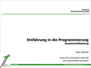 einf hrung in die programmierung zusammenfassung