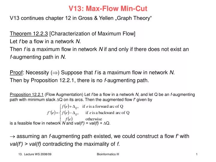 v13 max flow min cut
