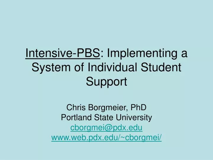 intensive pbs implementing a system of individual student support