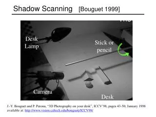 Shadow Scanning [Bouguet 1999]