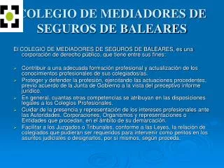 COLEGIO DE MEDIADORES DE SEGUROS DE BALEARES