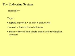 The Endocrine System