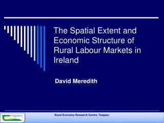 The Spatial Extent and Economic Structure of Rural Labour Markets in Ireland