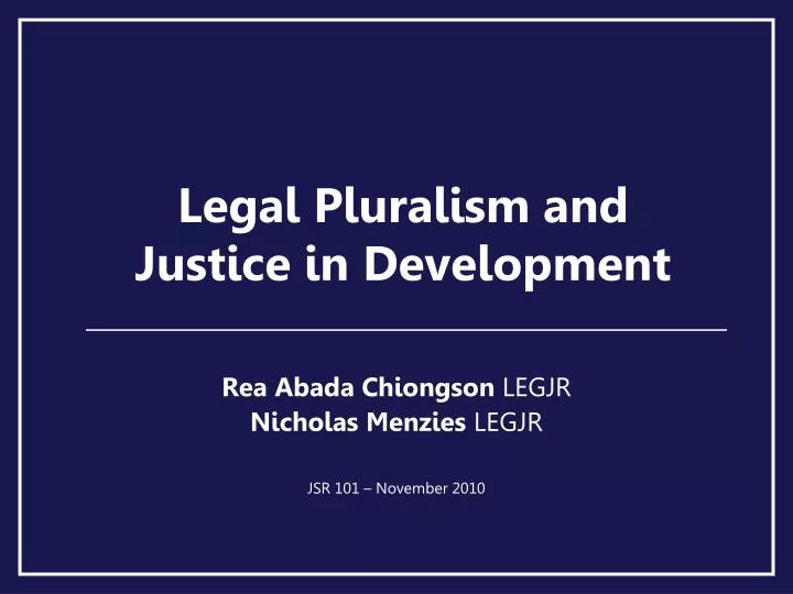 legal pluralism and justice in development