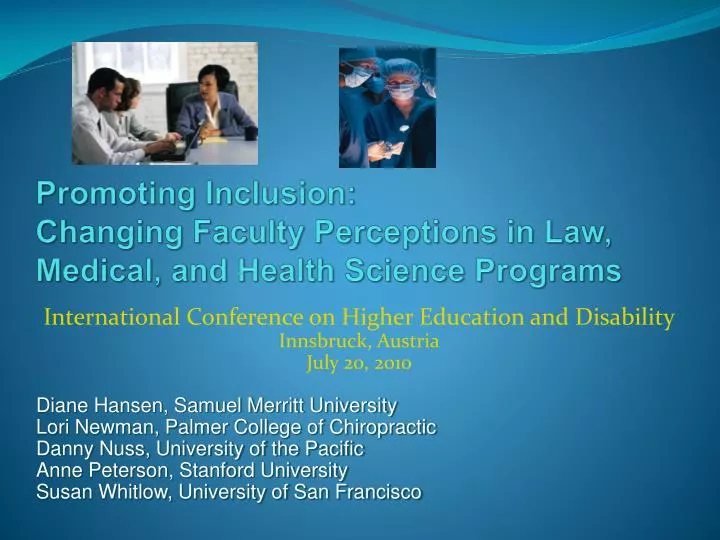 promoting inclusion changing faculty perceptions in law medical and health science programs