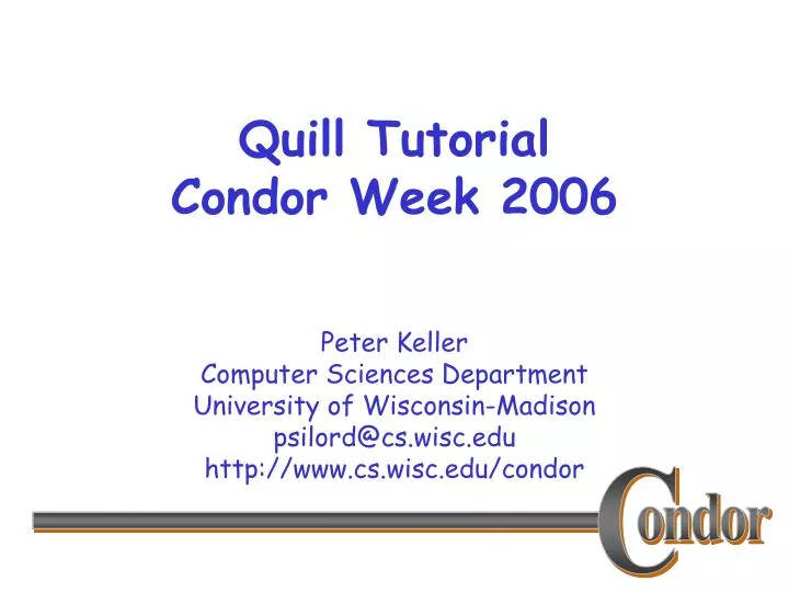 quill tutorial condor week 2006