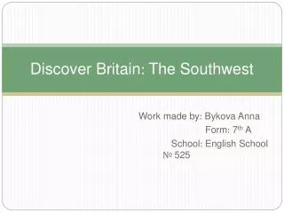 Discover Britain : The Southwest