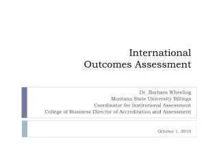 International Outcomes Assessment