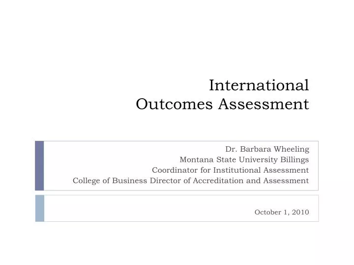 international outcomes assessment