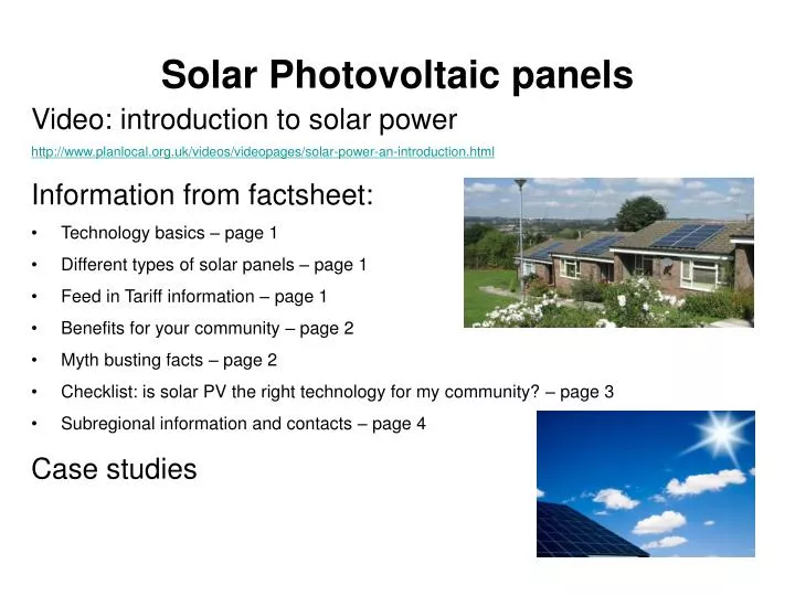 solar photovoltaic panels