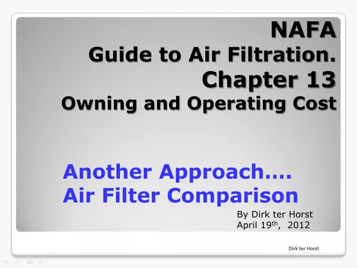 nafa guide to air filtration chapter 13 owning and operating c ost