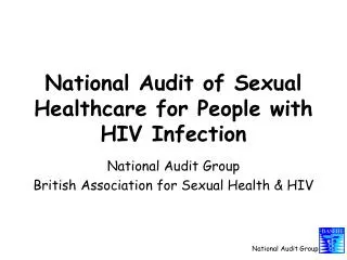 National Audit of Sexual Healthcare for People with HIV Infection