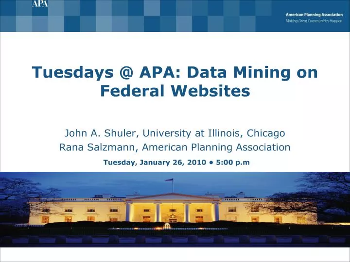 tuesdays @ apa data mining on federal websites
