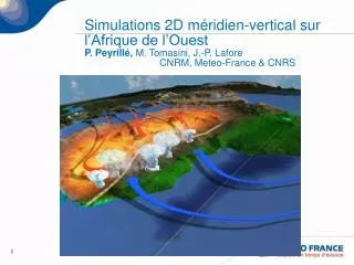 Simulations 2D méridien-vertical sur l’Afrique de l’Ouest P. Peyrillé, M. Tomasini, J.-P. Lafore 				 CNRM, Meteo-Fran
