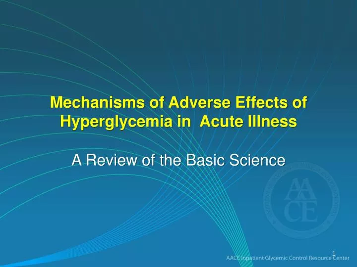 mechanisms of adverse effects of hyperglycemia in acute illness