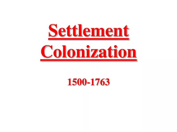 settlement colonization