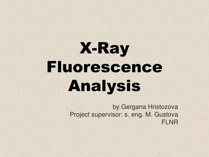 x ray fluorescence a nalysis