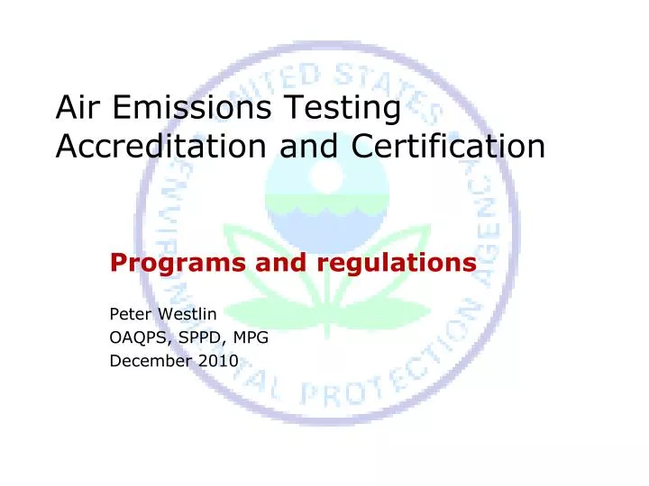 air emissions testing accreditation and certification