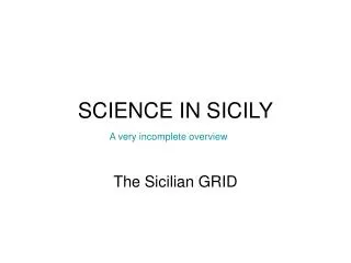 SCIENCE IN SICILY