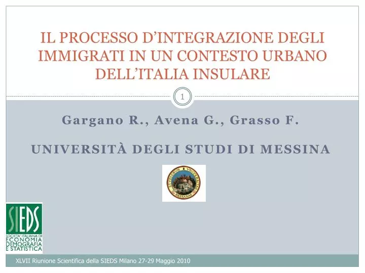 il processo d integrazione degli immigrati in un contesto urbano dell italia insulare