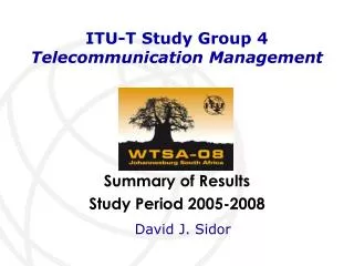 ITU-T Study Group 4 Telecommunication Management
