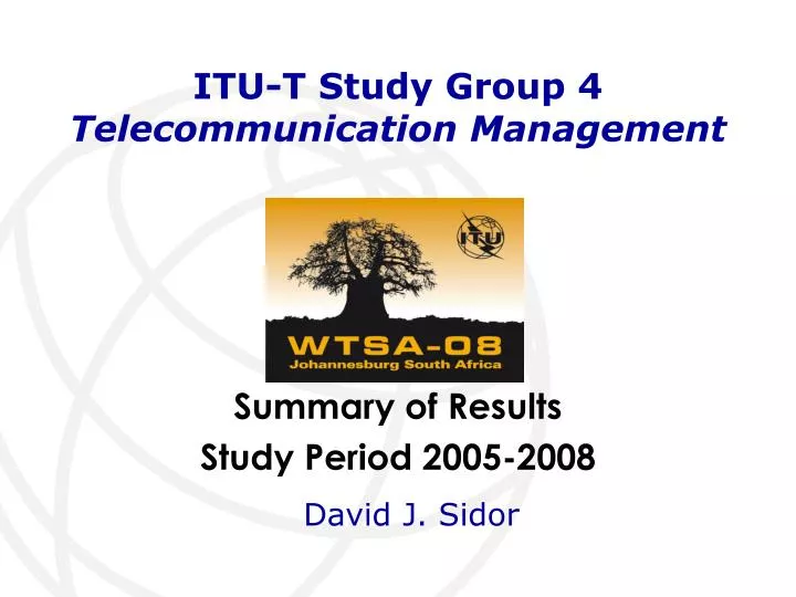 itu t study group 4 telecommunication management