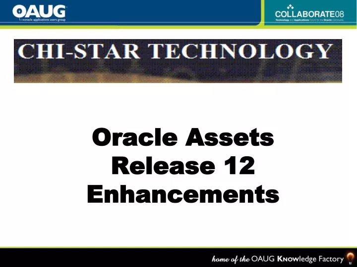 oracle assets release 12 enhancements