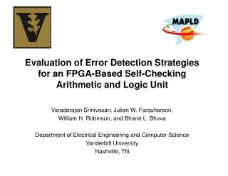 Evaluation of Error Detection Strategies for an FPGA-Based Self-Checking Arithmetic and Logic Unit
