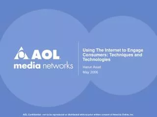 Using The Internet to Engage Consumers: Techniques and Technologies
