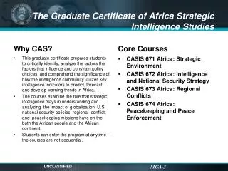 The Graduate Certificate of Africa Strategic Intelligence Studies
