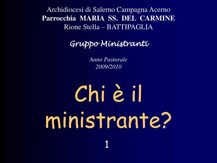 chi il ministrante