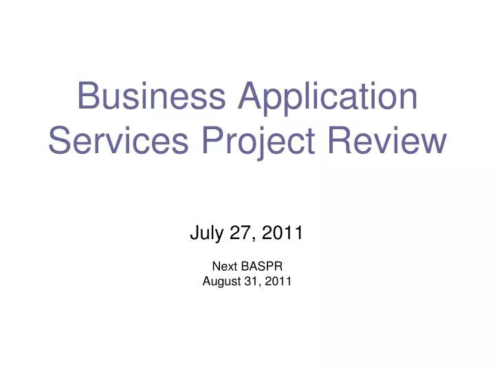 business application services project review