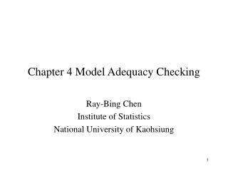 Chapter 4 Model Adequacy Checking