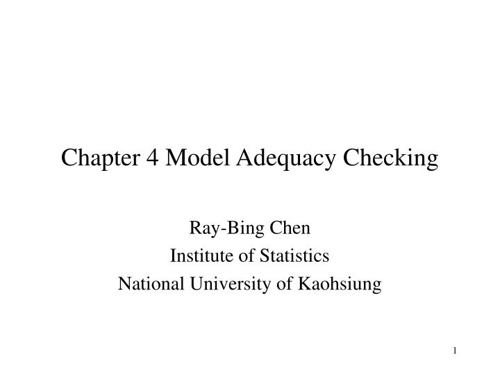 chapter 4 model adequacy checking