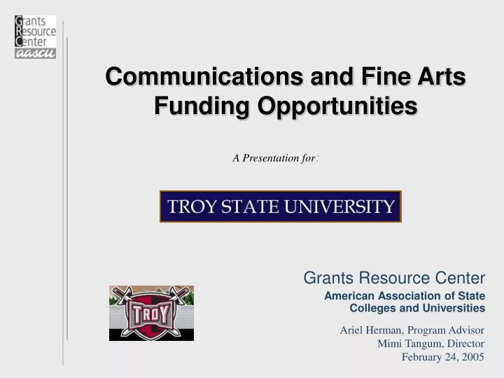 communications and fine arts funding opportunities