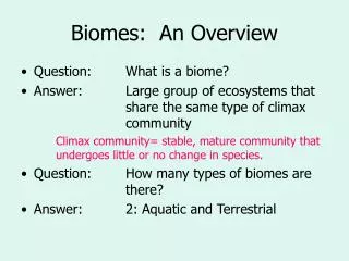 Biomes: An Overview