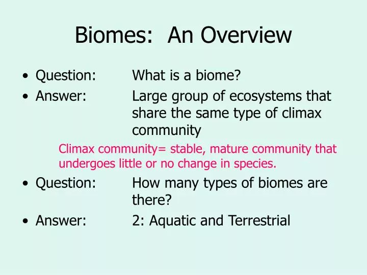 biomes an overview