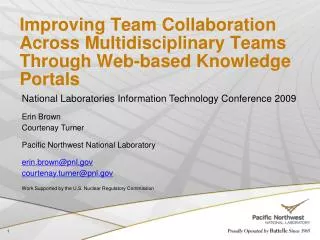 Improving Team Collaboration Across Multidisciplinary Teams Through Web-based Knowledge Portals