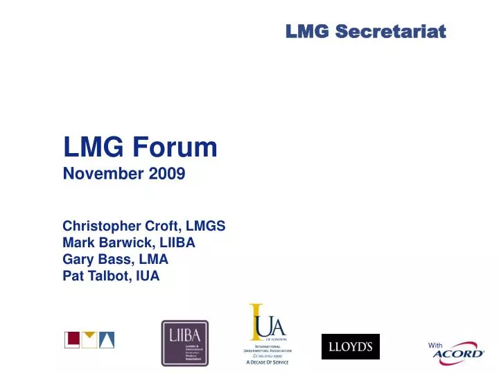 lmg forum november 2009