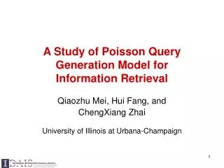 A Study of Poisson Query Generation Model for Information Retrieval
