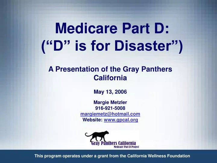 medicare part d d is for disaster